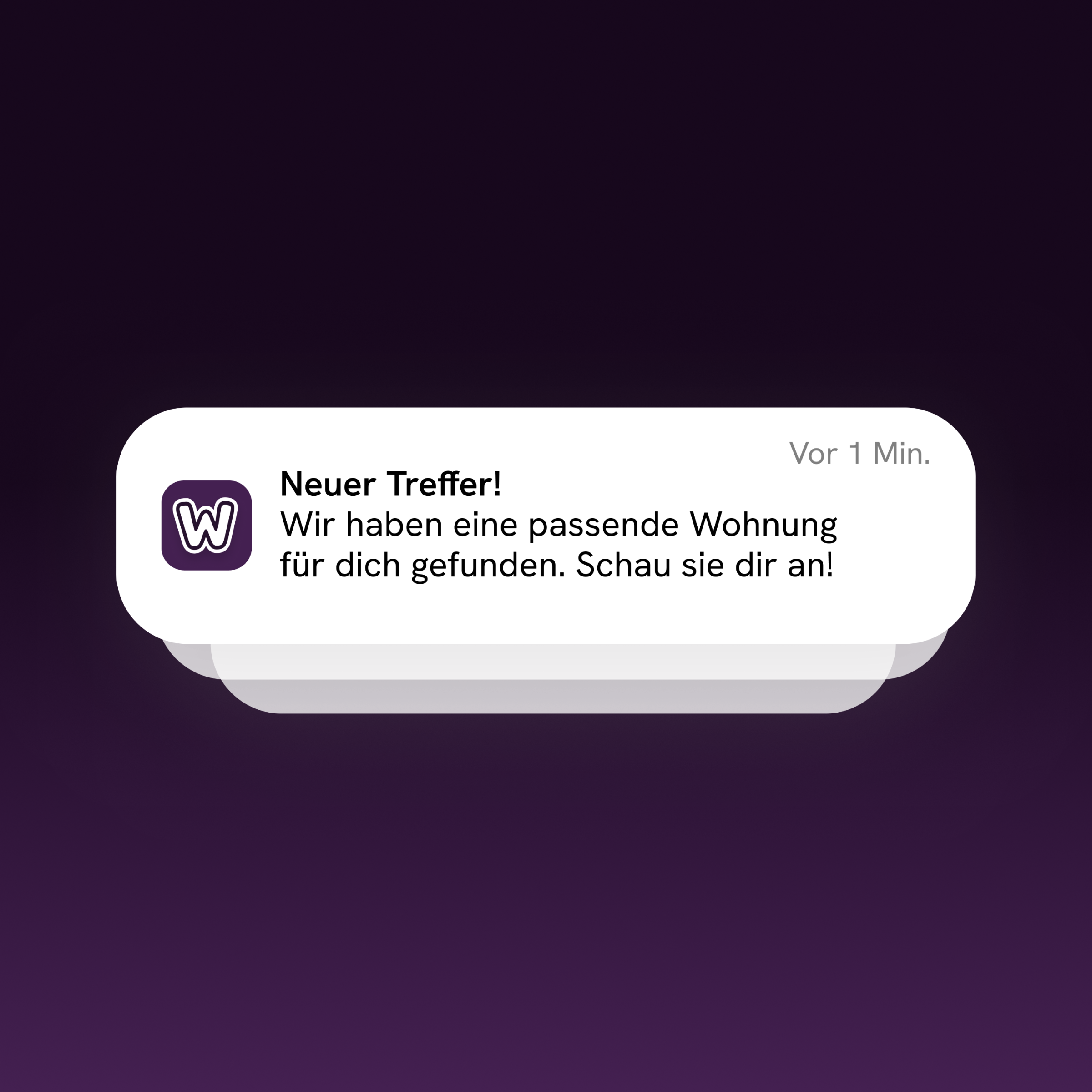 Wohnsinn Benachrichtigung über einen neuen Wohnungstreffer