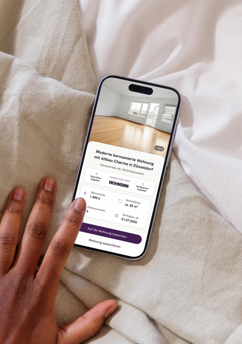Wohnsinn App auf einem Smartphone